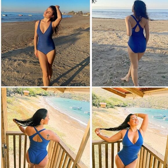 SHAPERIN Women's One Piece Swimsuits Tummy Control - Picture 4 of 6